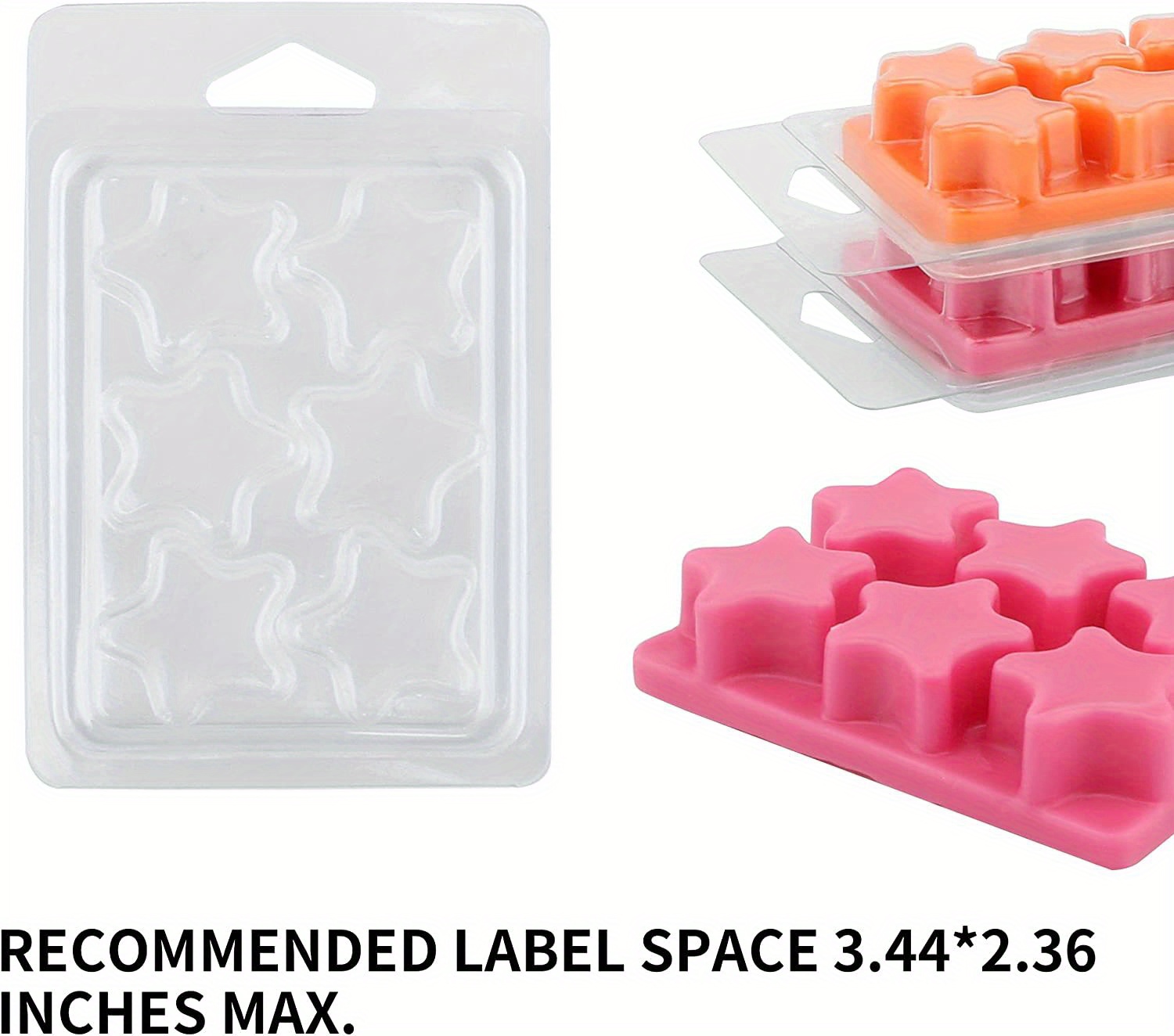 10pcs Wax Melt Mold Wax Melt Clam Shell Mold Square 6-cavity Transparent  Plastic Cube Tray, For Candle Making And Soap