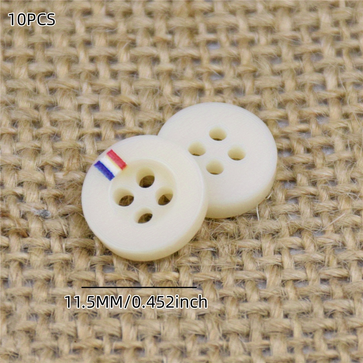10PCS Resin Buttons High Shirt t shirt Beige Round Thin Four Eyed Button