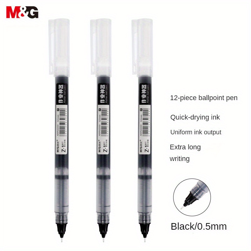 12 Count Black Gel Pens Medium Point Smooth Writing - Temu United Arab  Emirates