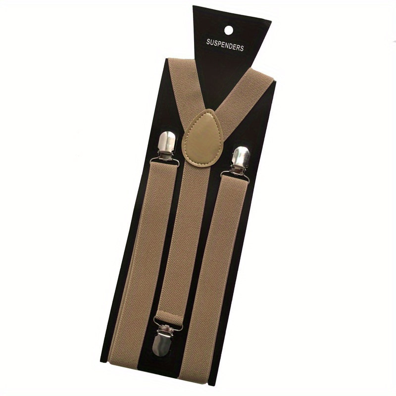 Men's Elastic Suspenders With 3 Clips High Elasticity