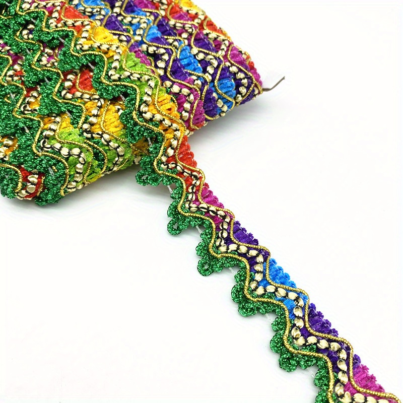 Image of Colorful Glittering Sequined Ribbon Trims For Stage Performance, Party Cosplay, Wedding Clothes, Diy Sewing Garments Accessories, 25mm Width
