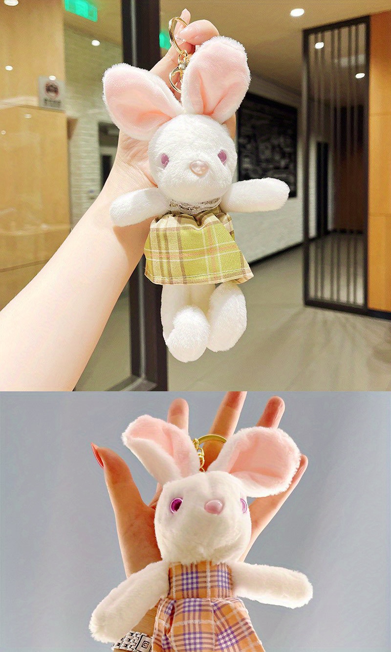 Houndstooth Rabbit Doll Keychain Cute Animal Key Ring Purse Bag Backpack  Car Charm Earphone Accessory Women Girls Gift - Temu Belgium