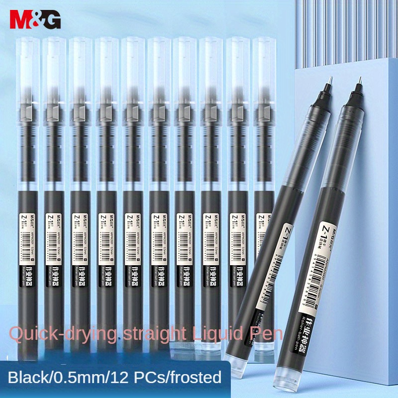 12 Count Black Gel Pens Medium Point Smooth Writing - Temu United Arab  Emirates