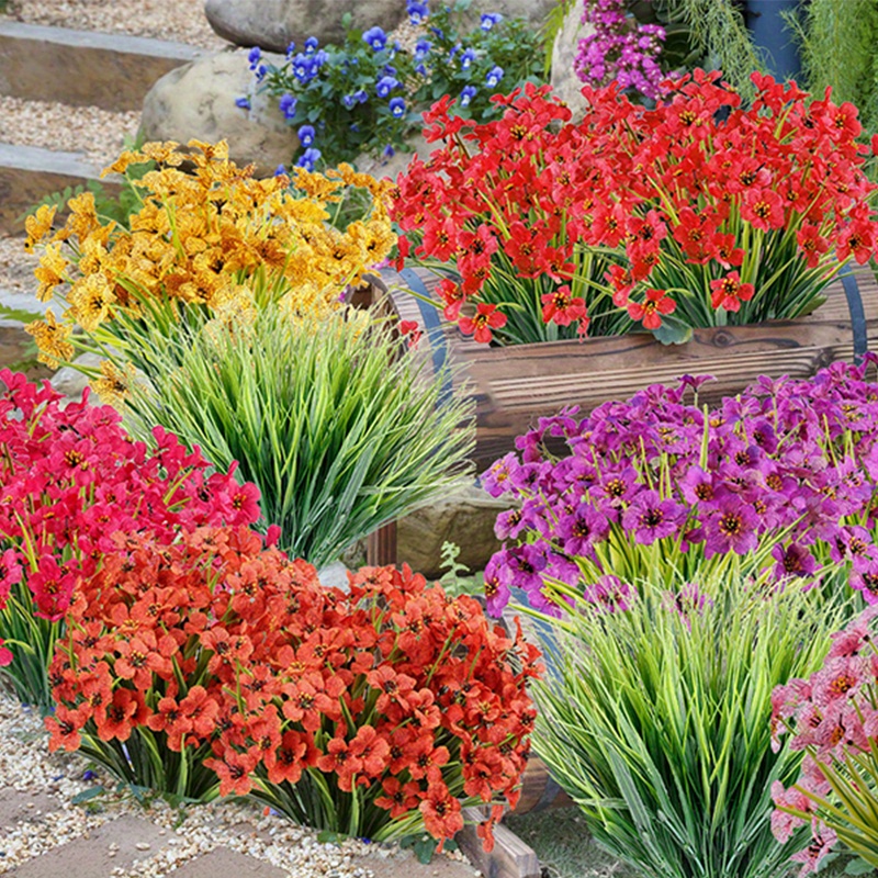 12 Mazzi Fiori Artificiali Fiori Finti Resistenti Raggi Uv - Temu Italy