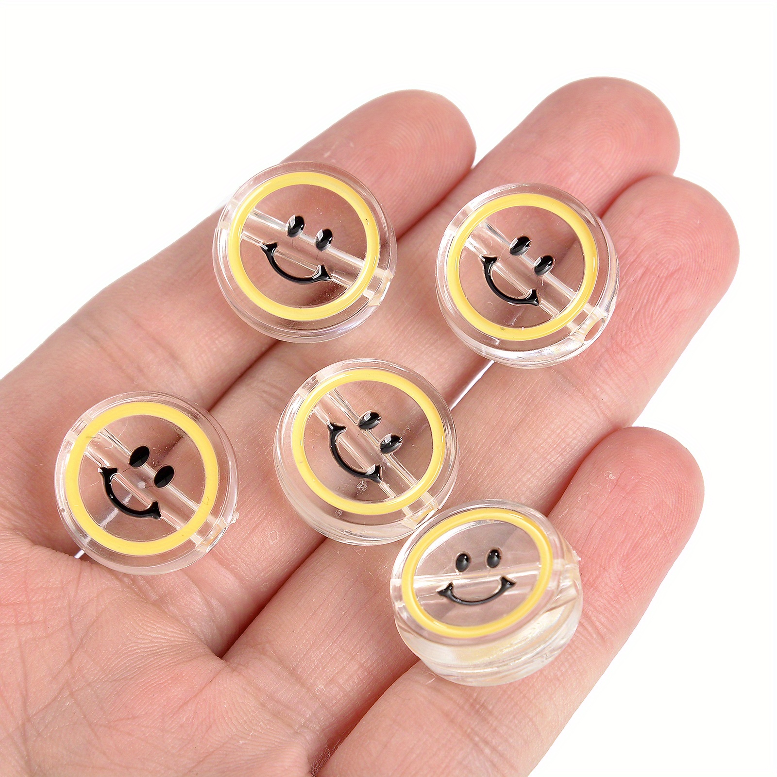 Luminous Acrylic Glow in the Dark 10x5mm Smiley Face Beads - Package of 50