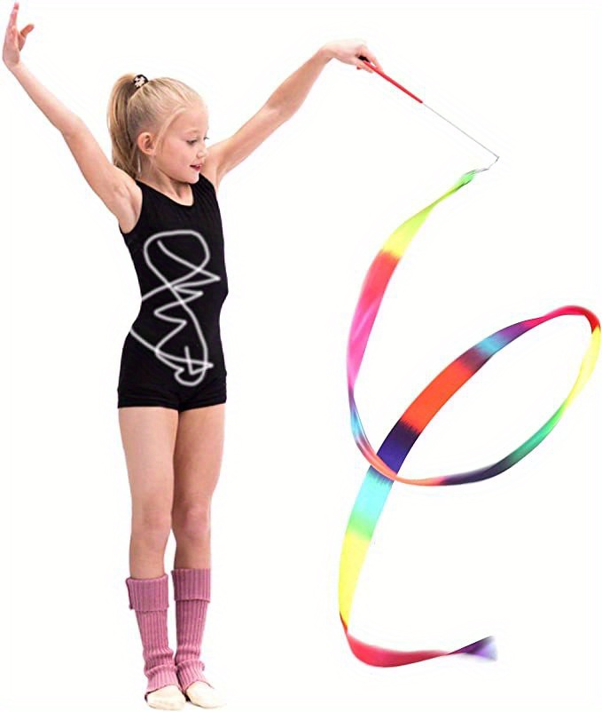 HMCEY 3 Pcs Cintas Gimnasia Rítmica Niños 2m Cinta De Danza Cintas de  Colores Aro Gimnasia Adultos Serpentinas de Baile con 30cm Palo para