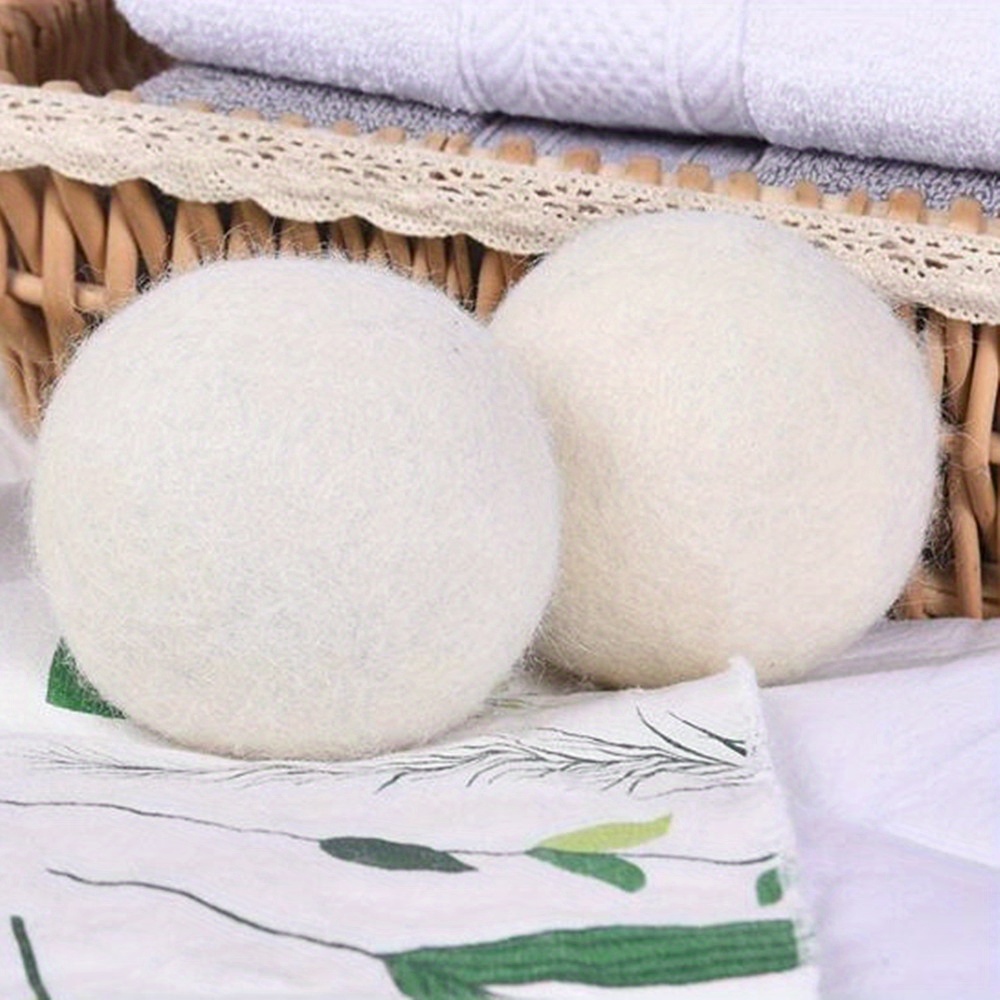  SPDD Pelotas de lana para secadora, suavizante de tela natural,  bolas de lana para lavar la ropa sucia, bola de lana seca, accesorios  reutilizables para lavadora (6 unidades, sin patrón) 