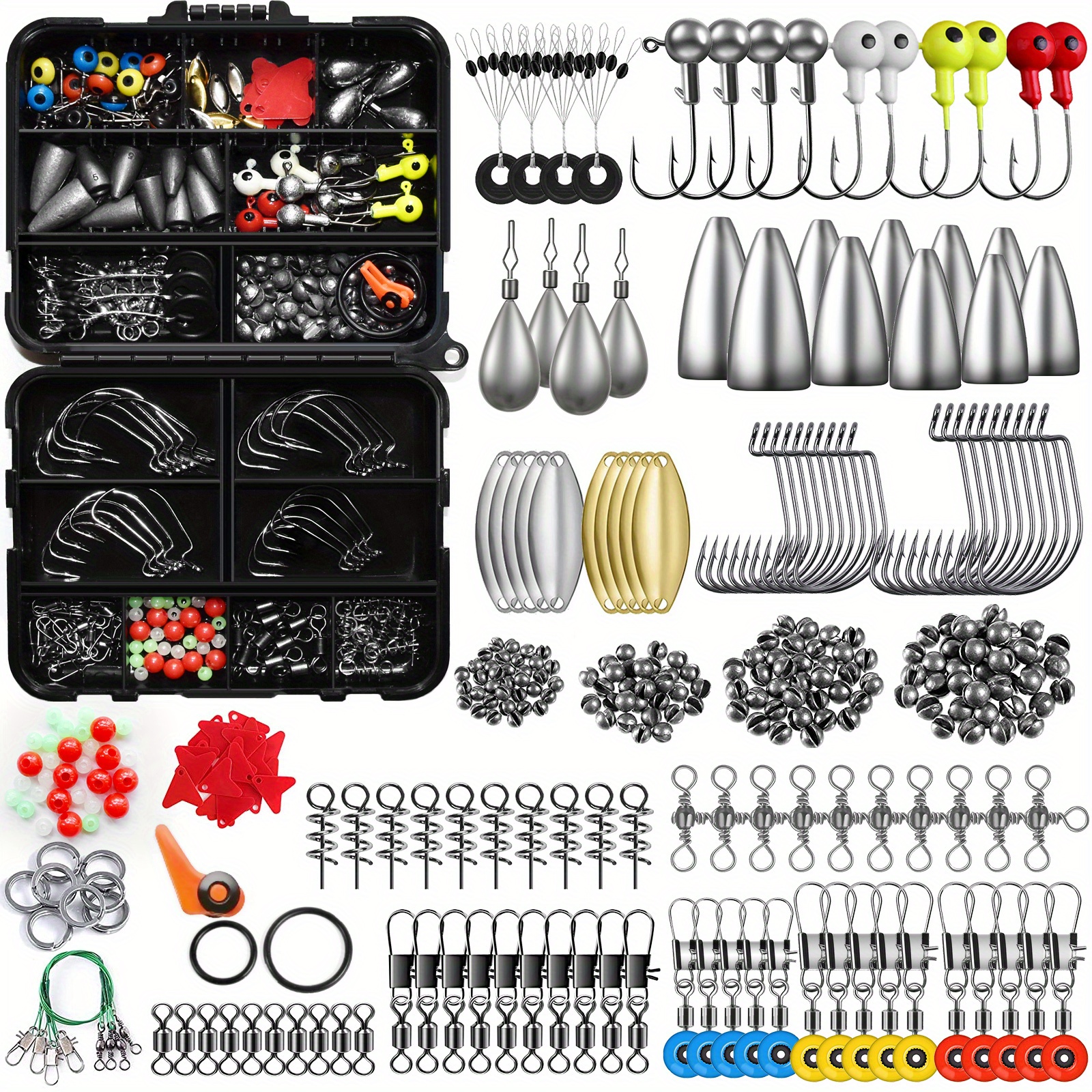 208pcs/268pcs Complete Fishing Tackle Set With Hooks, Weights, Spinner  Blade, And Lures - Perfect For Bass, Bluegill, And Crappie - Includes  Convenien