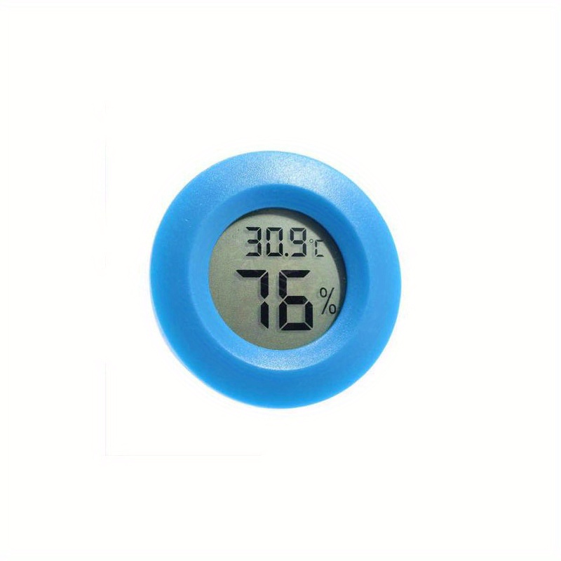 1pc Embedded Round Digital Thermometer Hygrometer For Reptile Pet Acrylic  Box