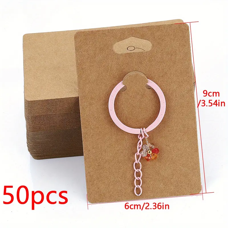 50pcs Keychain Display Cards Keychain Card Hold Cardboard for Keyring Jewelry, Jewels Display Packaging,Temu