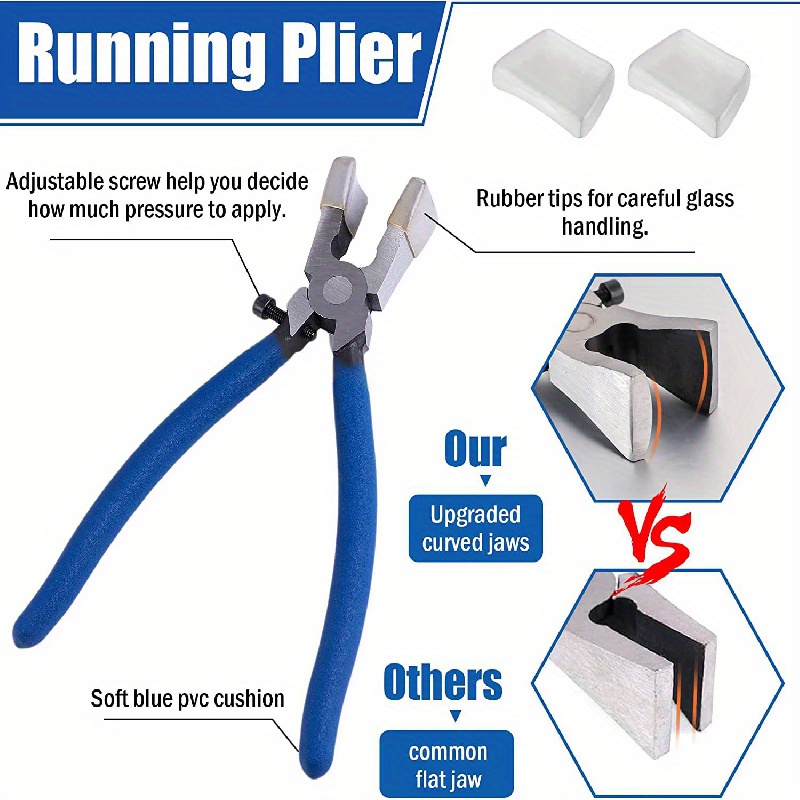 Glass Running Pliers Glass Cutting Tool for Mirrors Stained Glass