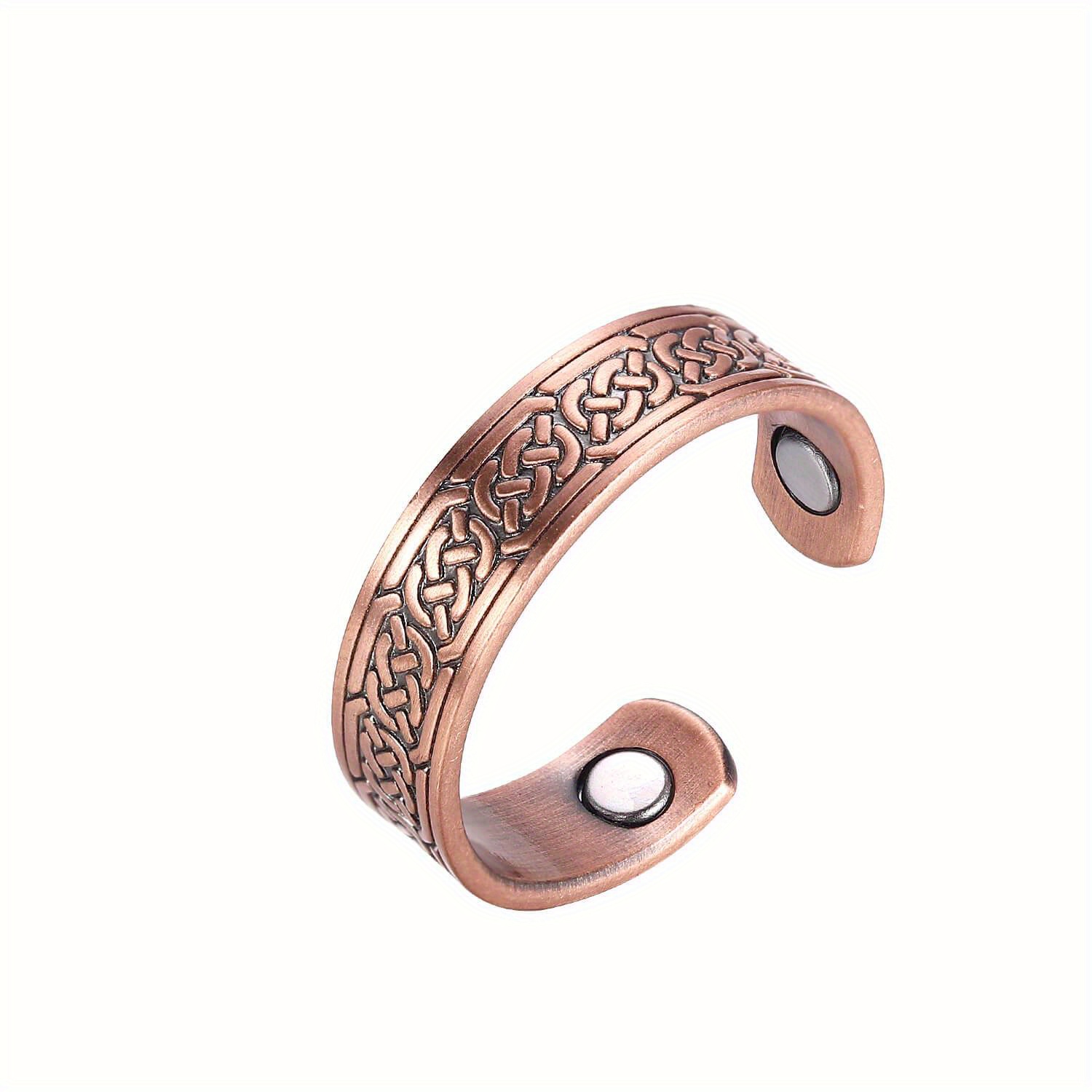  Earth Therapy, The Original Pure Copper Magnetic Ring for Men  and Women - Adjustable Sizing : Health & Household