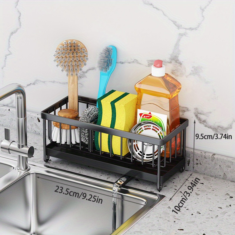 Kitchen Sponge Drain Holder Kitchen Sink Rack Tray Organizer - Temu