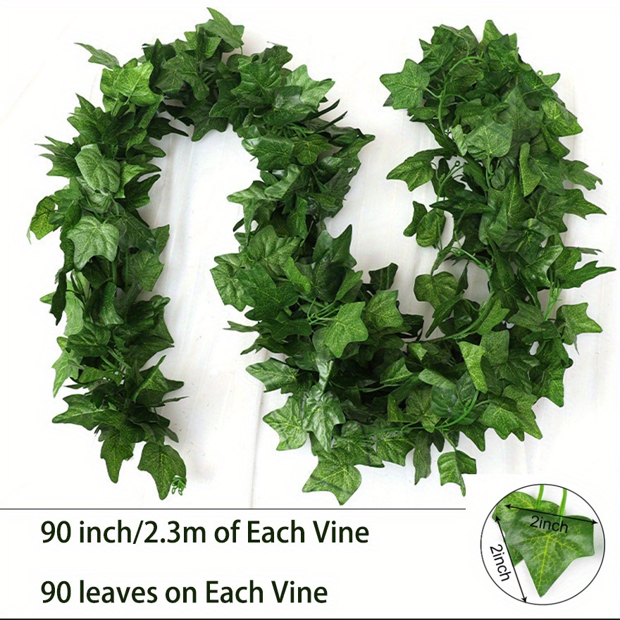 5pcs 2.3 M Ivy Green Fake Leaves Garland Plant Vine Foliage Home