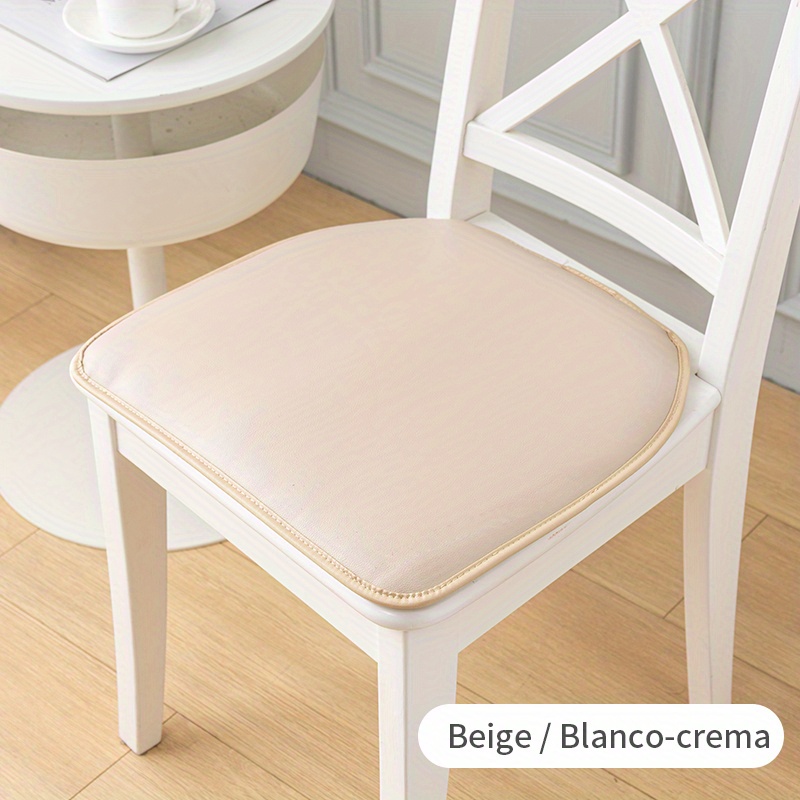 TEMU 1pc, Leather Cushion, Solid Color Seat Pad, Soft And , Faux Leather Surface, Layered And Thickened Spray, Non-slip Backing With Studs, Tie-on