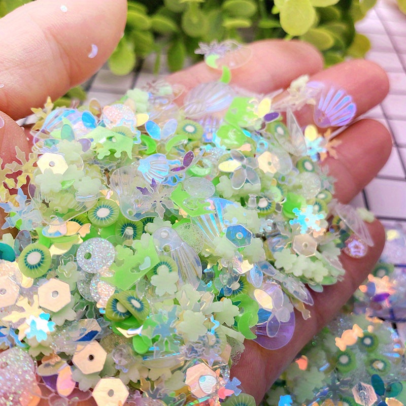 Clear Fluffy Slime Accessories Sequin Glitter DIY Lizun Toys Kids Art Nail  Sequins For Crafts Addition Charms Slime Decoration