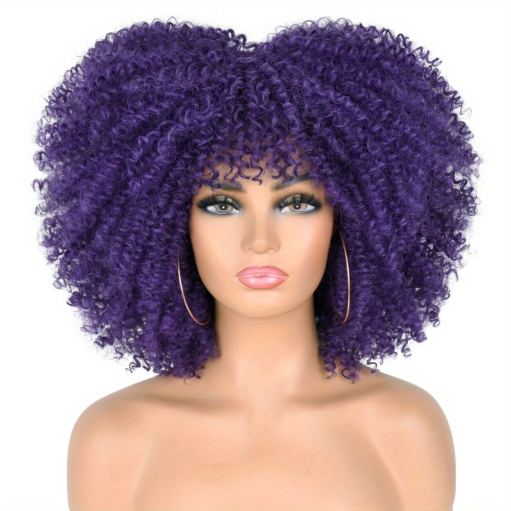 Purple afro deals wig