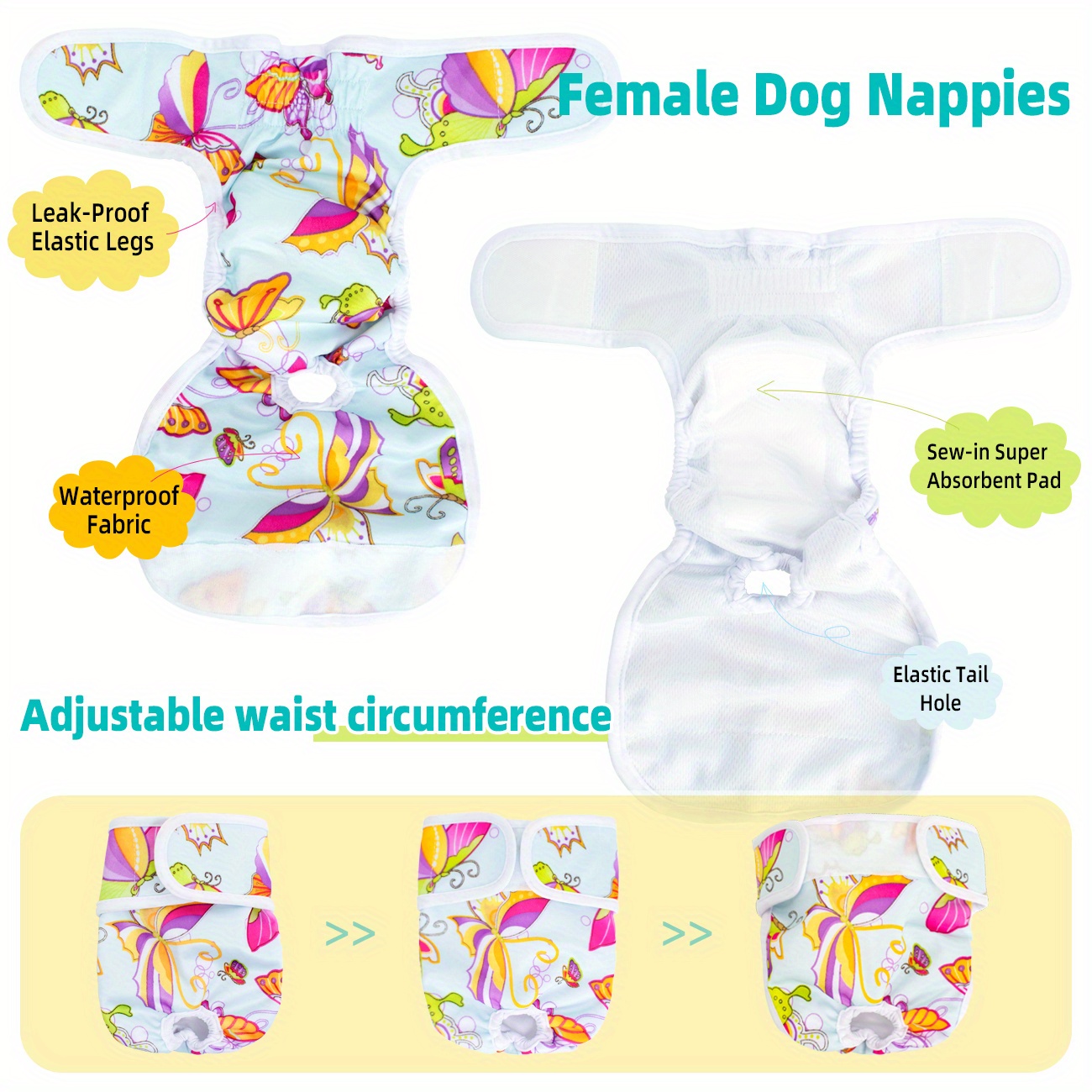 Reusable Washable Female Dog Diapers Period Heat Comfortable Temu
