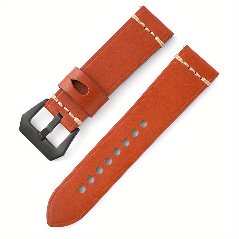 Retro Leather Watch Band Crazy Horse Leather Vintage Oil Temu