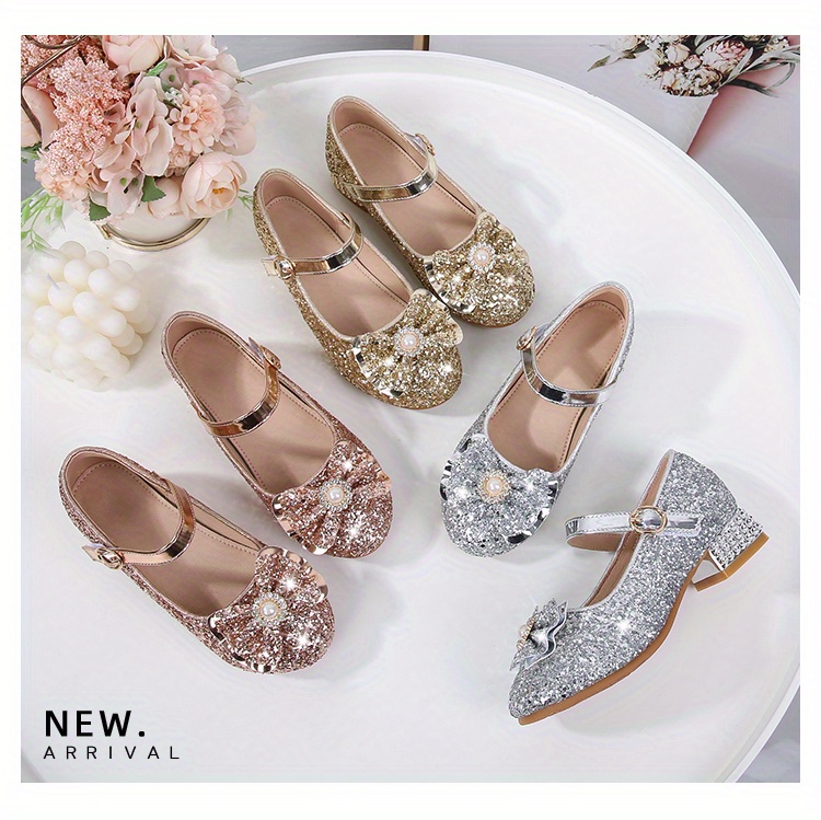 nsendm Female Shoes Toddler 5t Shoes Girl Fashion Cute Girls Casual Shoes  Sequins Shiny Colorful Bow Flat Bottom Toddler 6 Shoes Girls Gold 9 