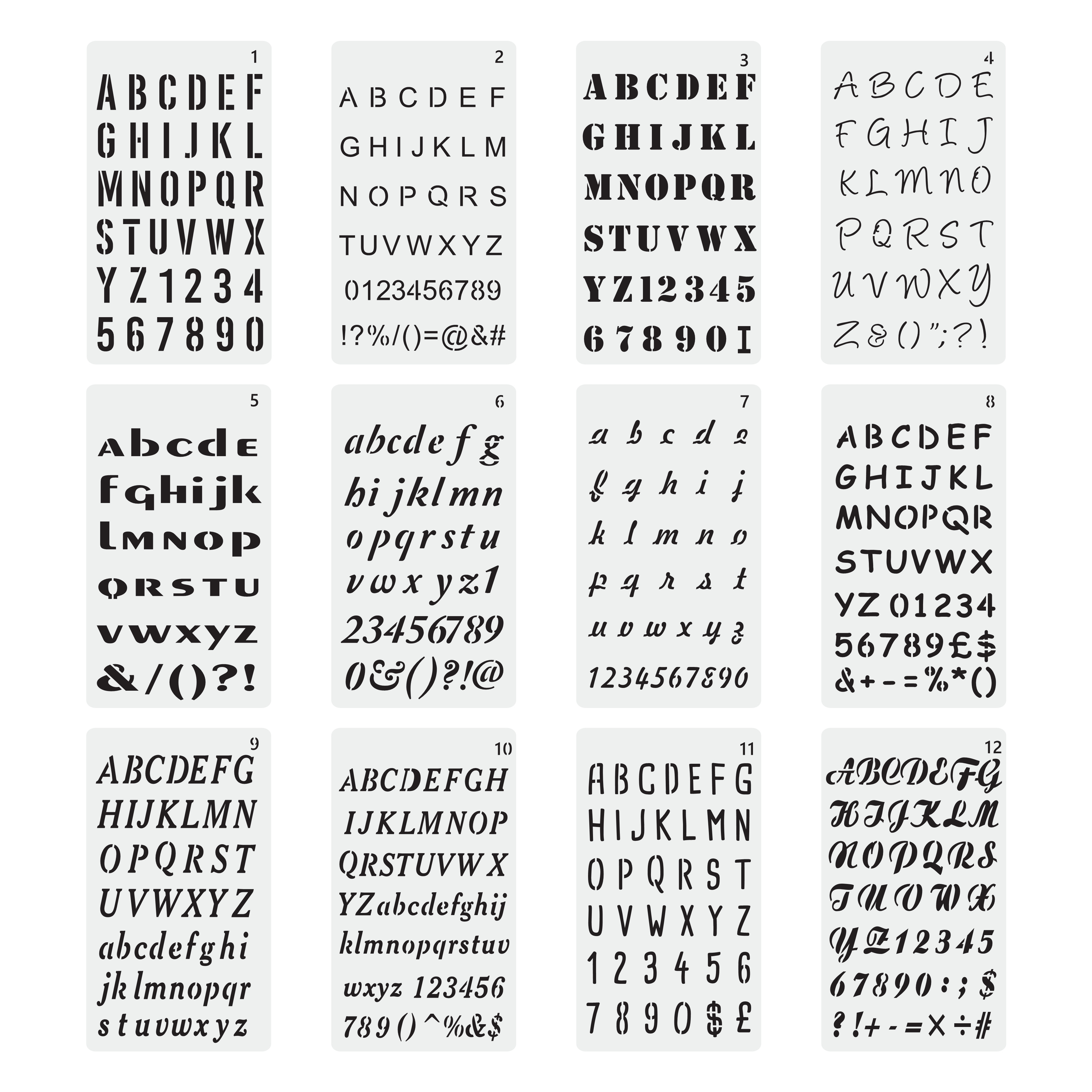 48 x 12 Alphabet Kit Stencil