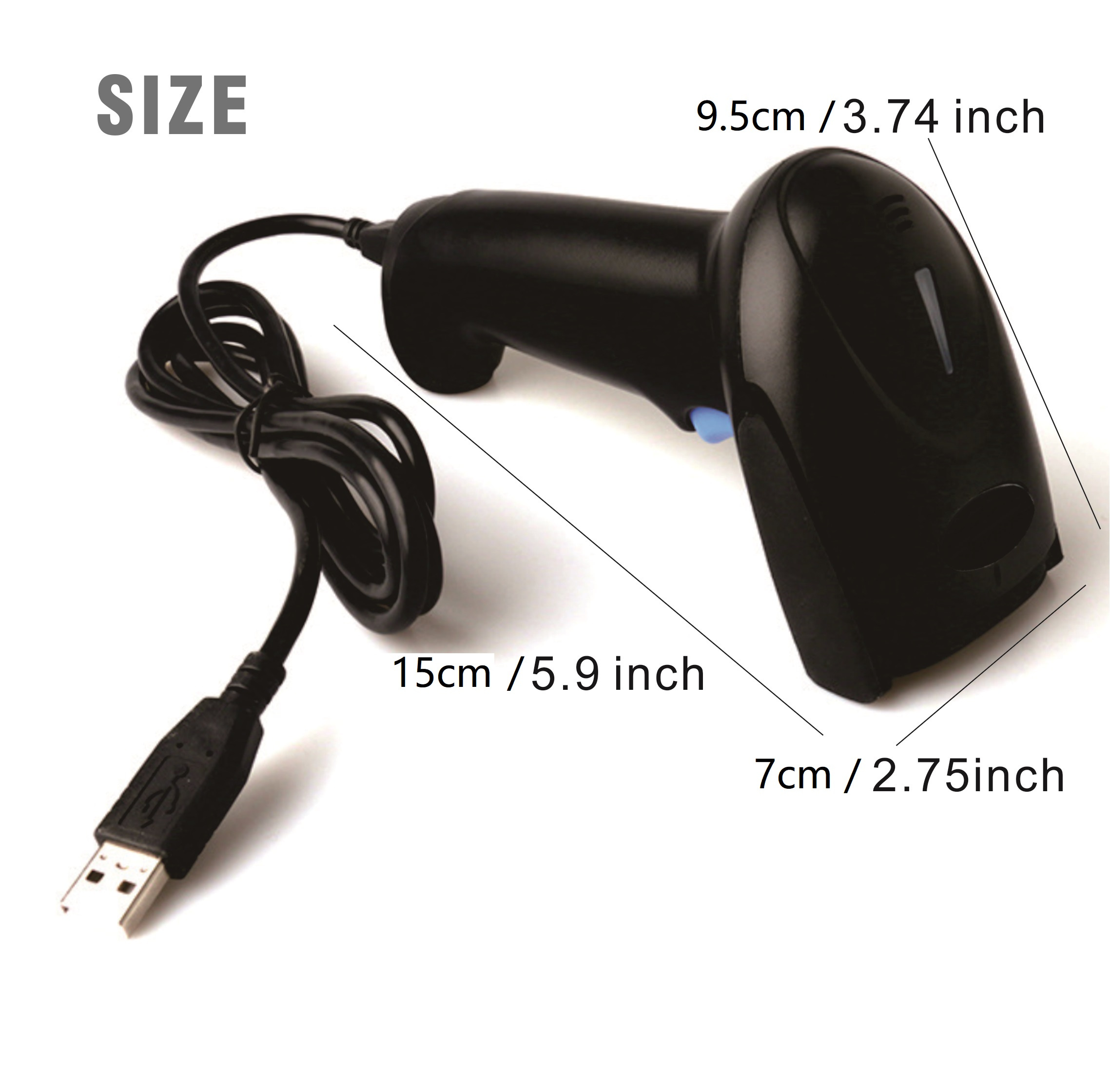 Barcode Scanner With Stand Usb Wired Inventory 1 Scanners For Computer Pos Support Automatic