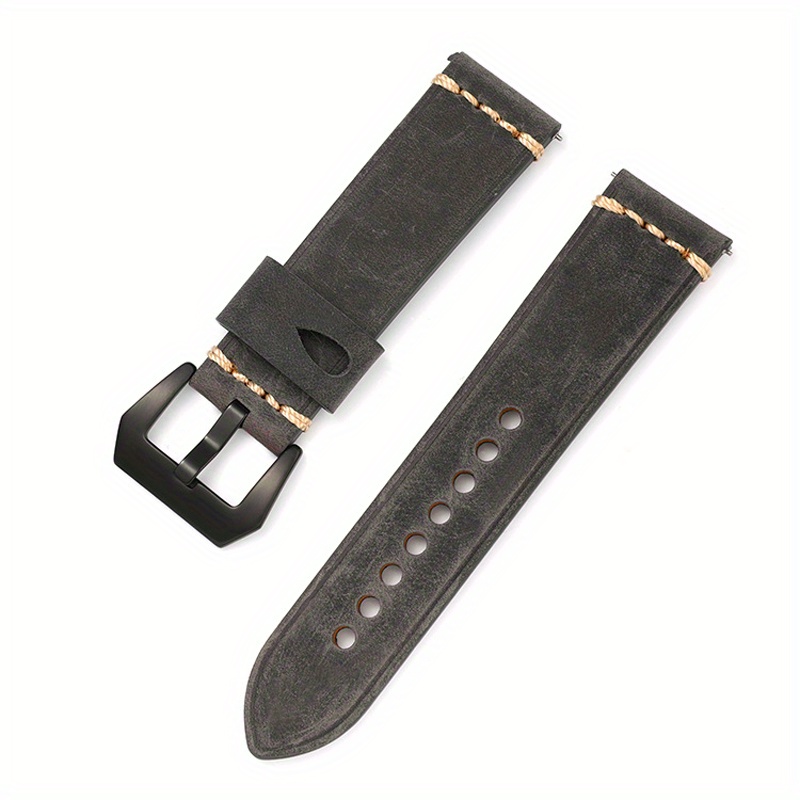 Retro Leather Watch Band Crazy Horse Leather Vintage Oil - Temu