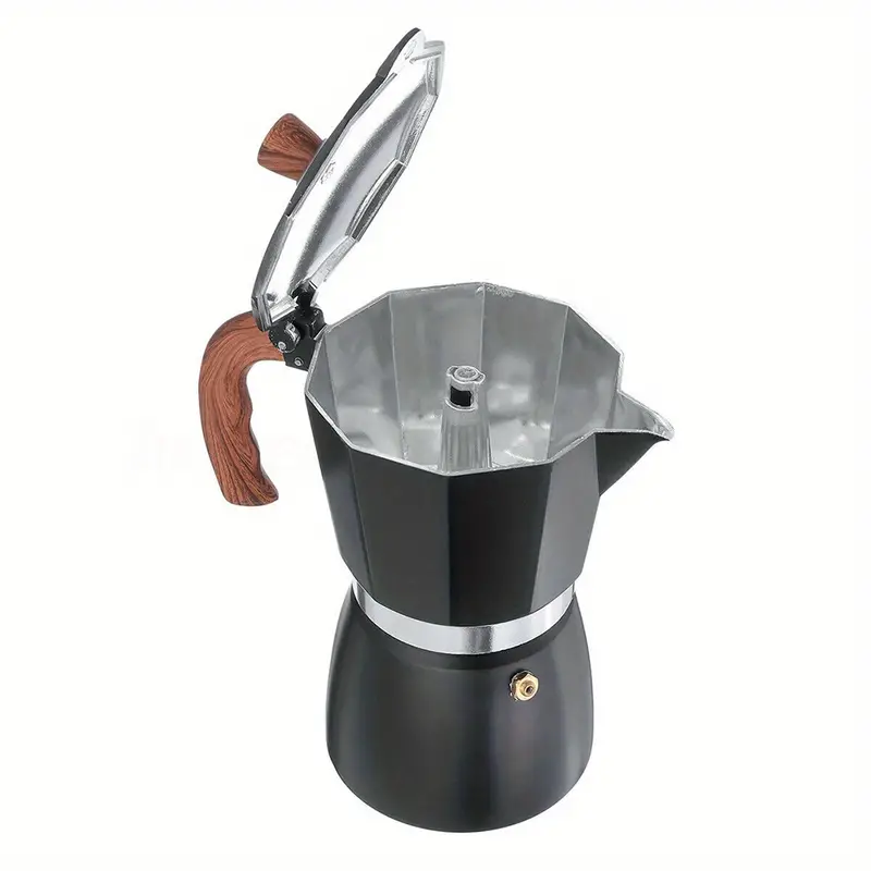 1pc vintage wooden handle espresso maker 150ml moka pot classic italian and cuban caf brewing tools cafetera cafe accessories details 1