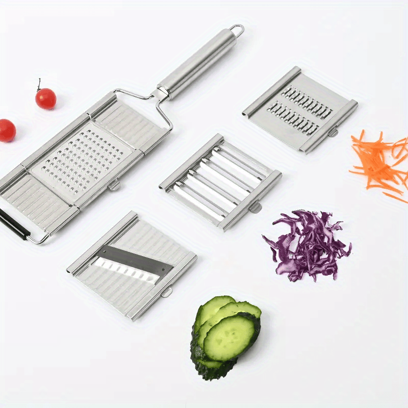 4 in 1 Multi-Purpose Vegetable Slicer, Stainless Steel Shredder Cutter  Graters for kitchen Slicer, Cheese Grater & Vegetable Chopper Adjustable