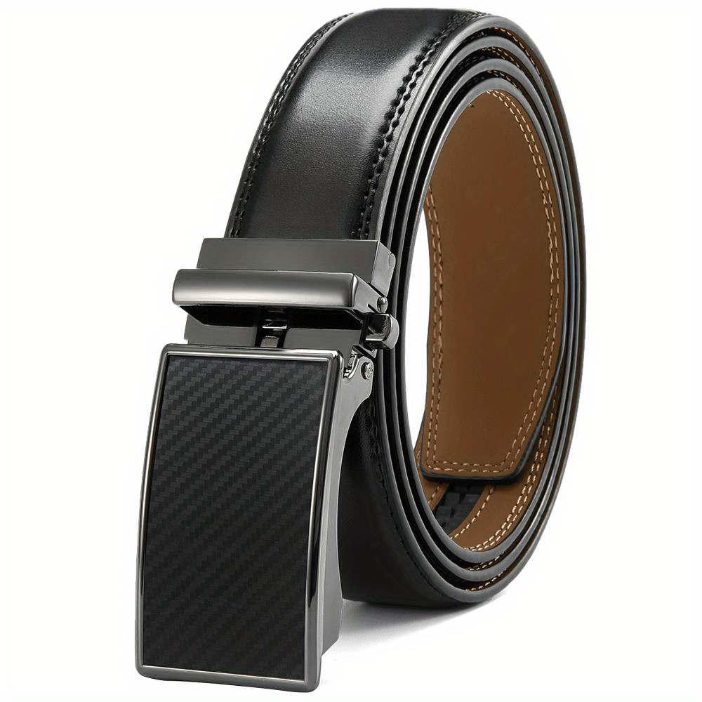 Men's Belt Leather For Male Ratchet Automatic Buckle Belts For Men Designer  Belts For Casual Jeans Micro Adjustable Belt Fit Everywhere - Temu