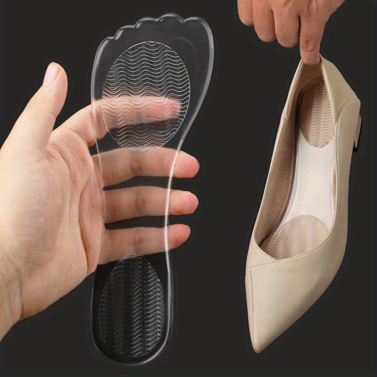 High Heeled Shoes Insoles Self-Adhesive Non-Slip Silicone Cropped Pad