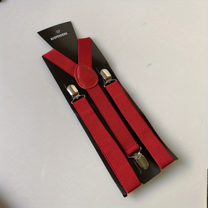 Men's Elastic Suspenders With 3 Clips High Elasticity