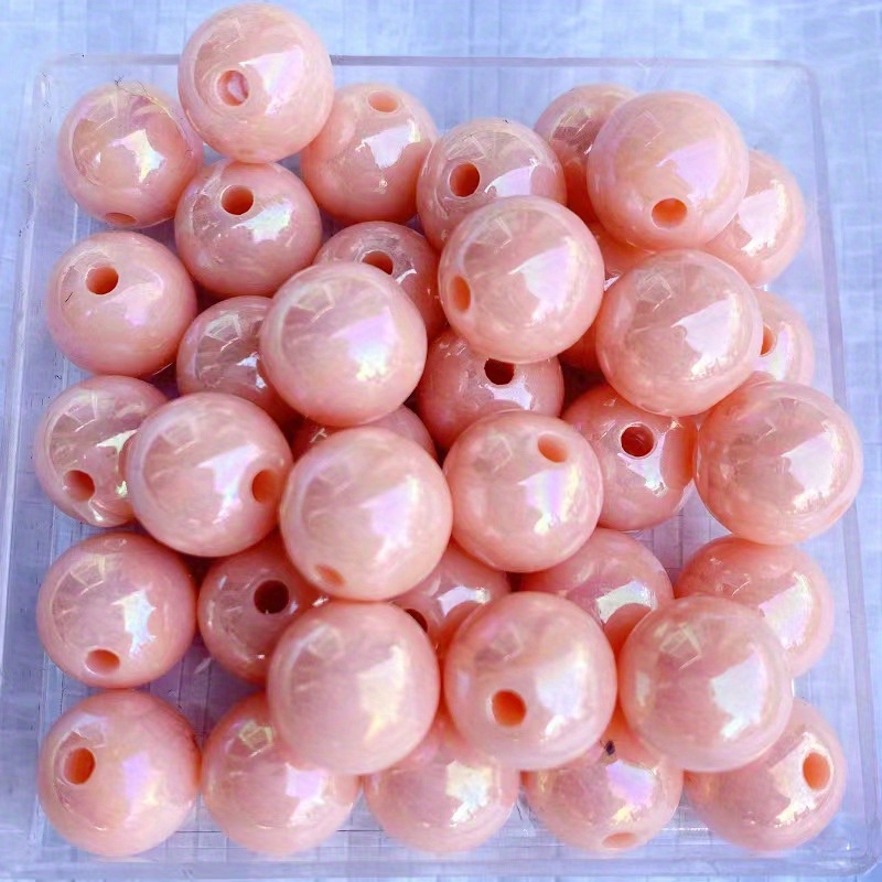 Candy Color Acrylic Round Plastic Pastel Beads For Jewelry - Temu