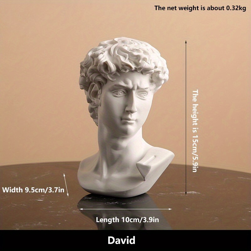 Mini David Bust Statue Small Replica Carving Famous Figures - Temu