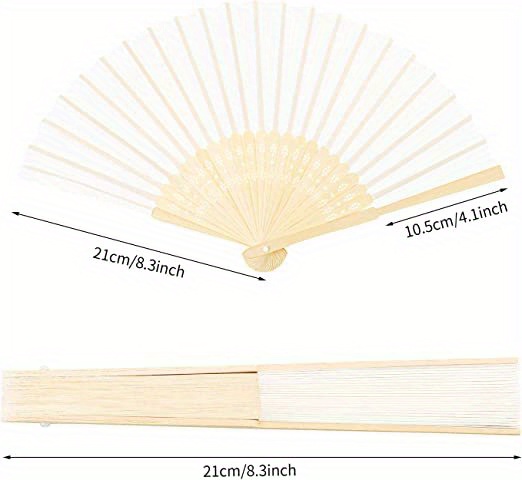 24pcs Wedding Fans Handheld Paper Fans Paper Folding Fans With Bamboos For Wedding Gifts, Party, Home Decoration, Souvenir Gifts details 3