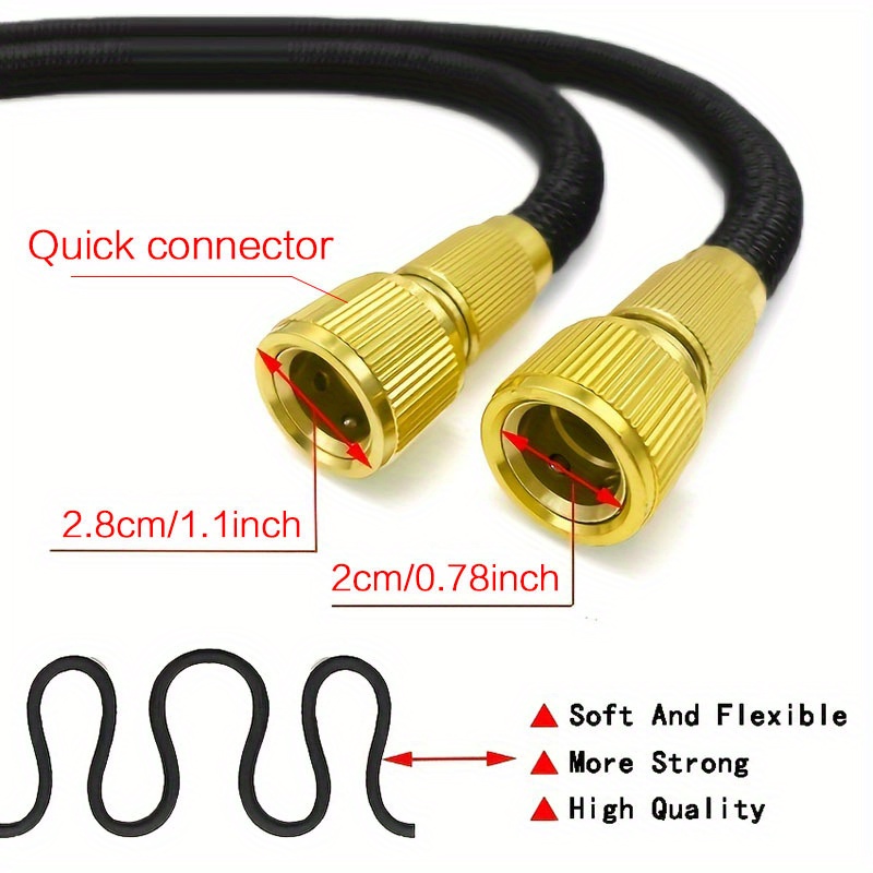 1pc new high pressure telescopic car wash hose multi garden watering hose functional tap water hose 3 times retractable car wash watering supplies details 2