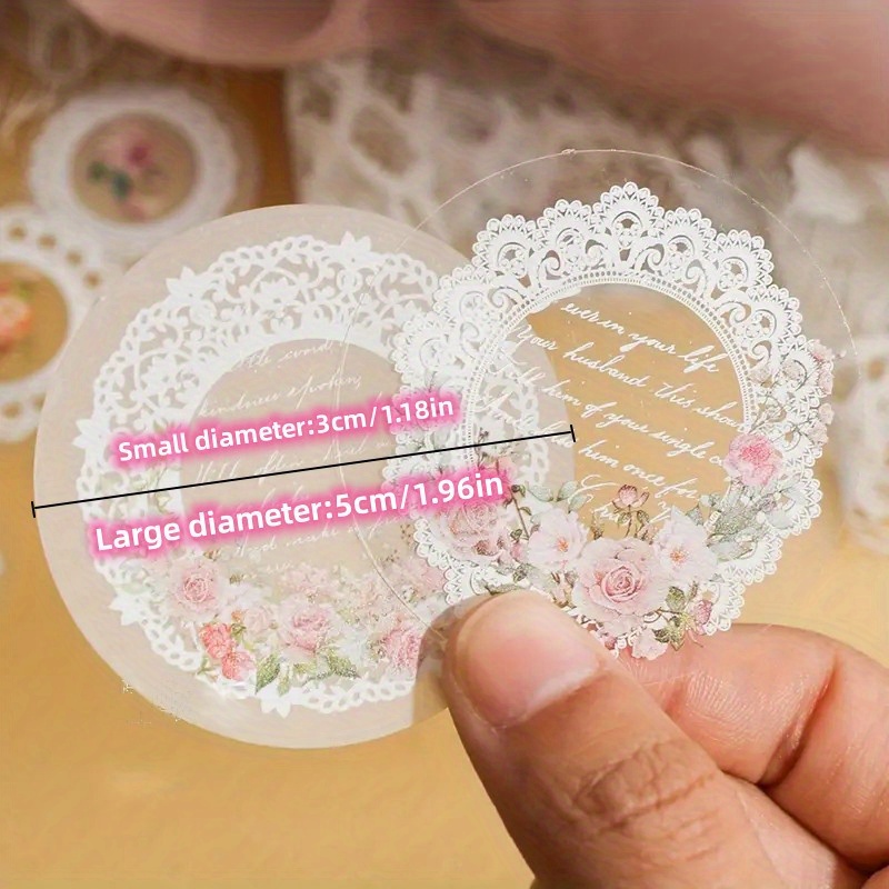 White Lace Stickers Retro Stylistic Journal Diary Frame Temu