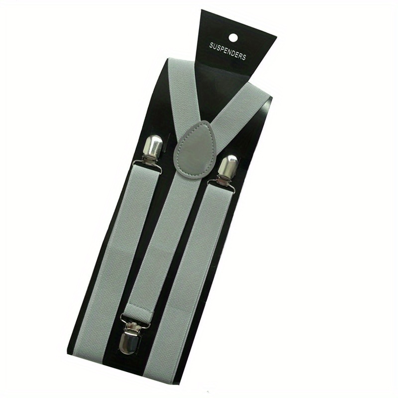 Men's Elastic Suspenders With 3 Clips High Elasticity