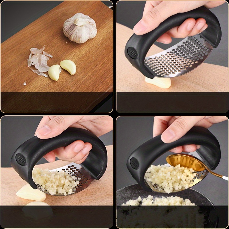 1pc Stainless Steel Garlic Press Manual Minced Garlic Chopped Kitchen Tool
