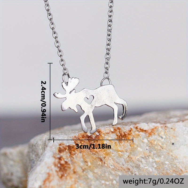 Deer Pendant, Silver Mens Jewelry