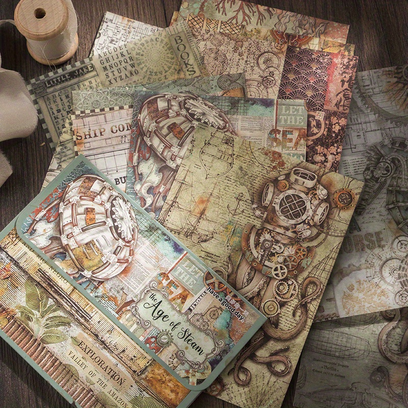 Time Travel Series Vintage Scrapbook Paper Book - Collage, and Crafts Paper