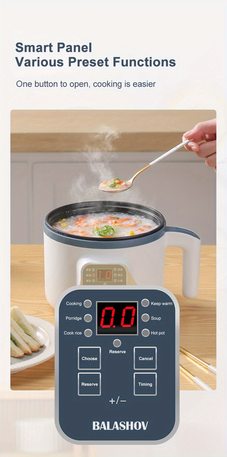 Timer-Controlled Soup Cooker with Keep Warm Function