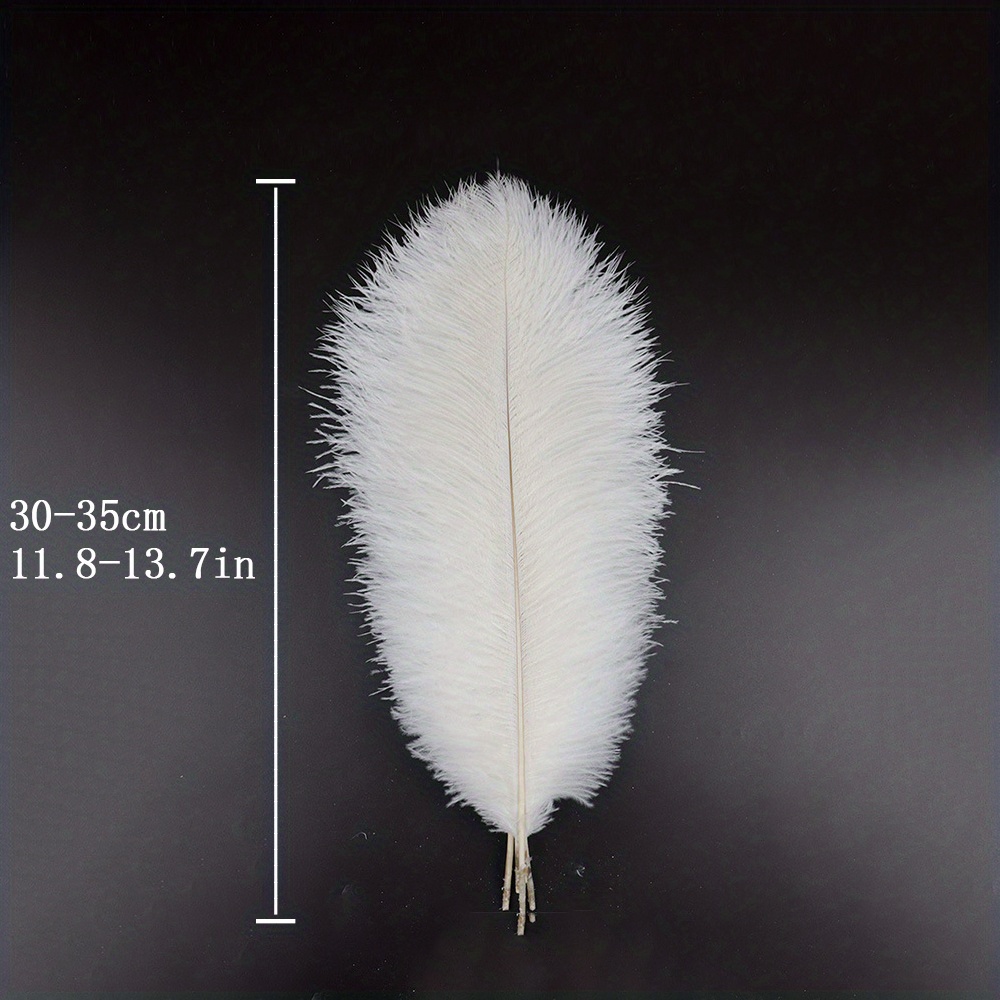 New 100 pcs white Ostrich Feathers 12-14 inch/30-35 cm Wedding Carnival  headress