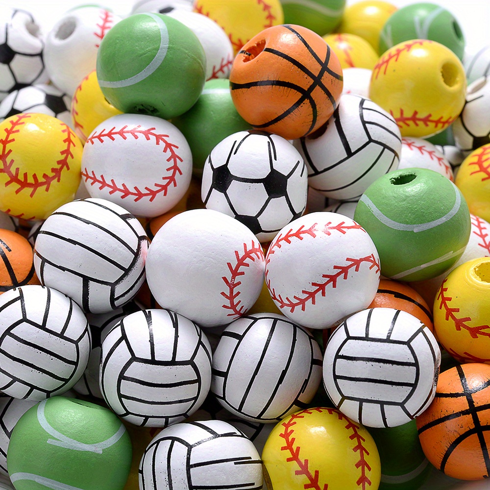  CCOZN 200 cuentas de bolas deportivas para hacer joyas de  bricolaje, cuentas de acrílico diminutas de béisbol, baloncesto, fútbol,  voleibol, cuentas para pulseras, llaveros, collares, manualidades, : Arte y  Manualidades