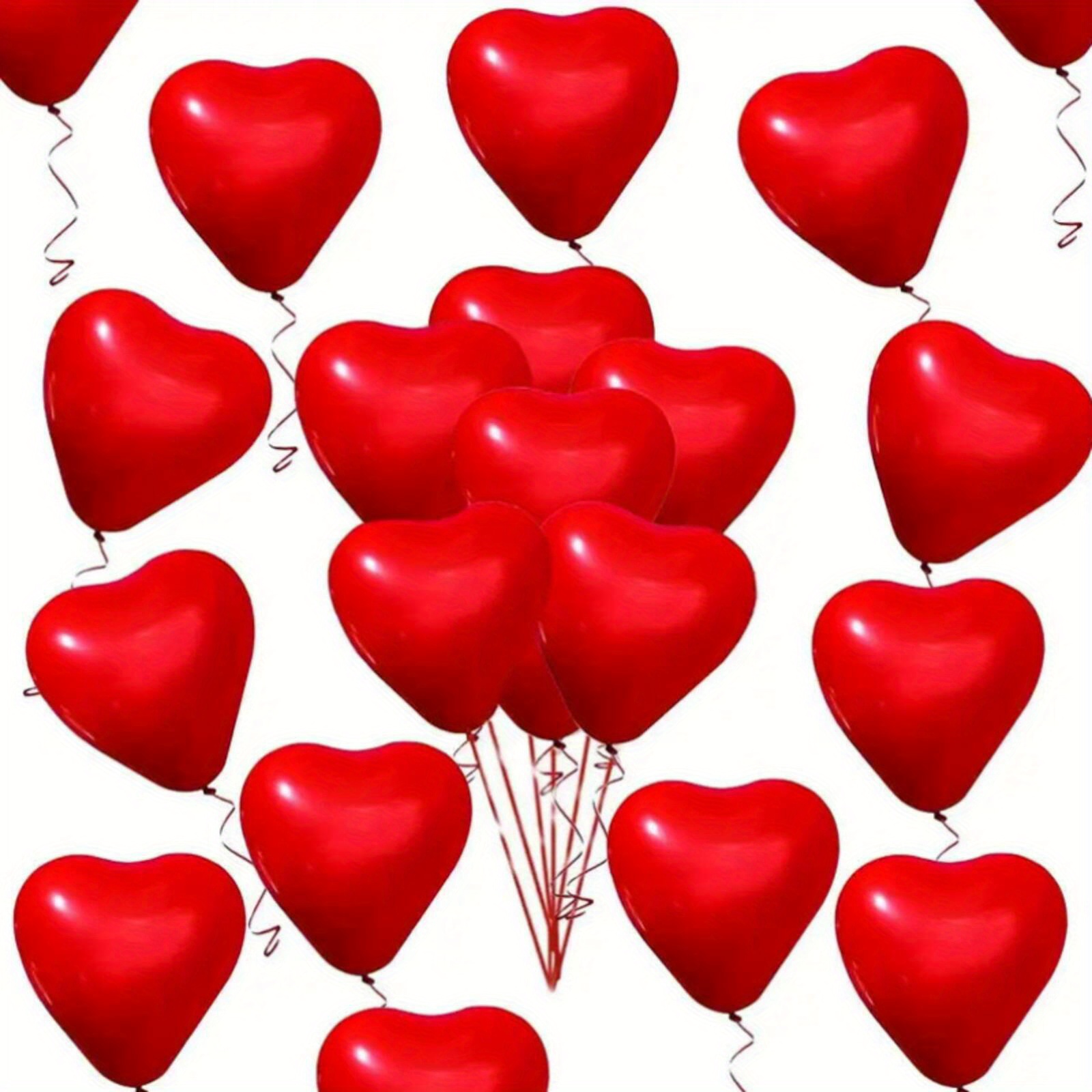 31 Piezas - Conjunto de globos con forma de corazón rojo.