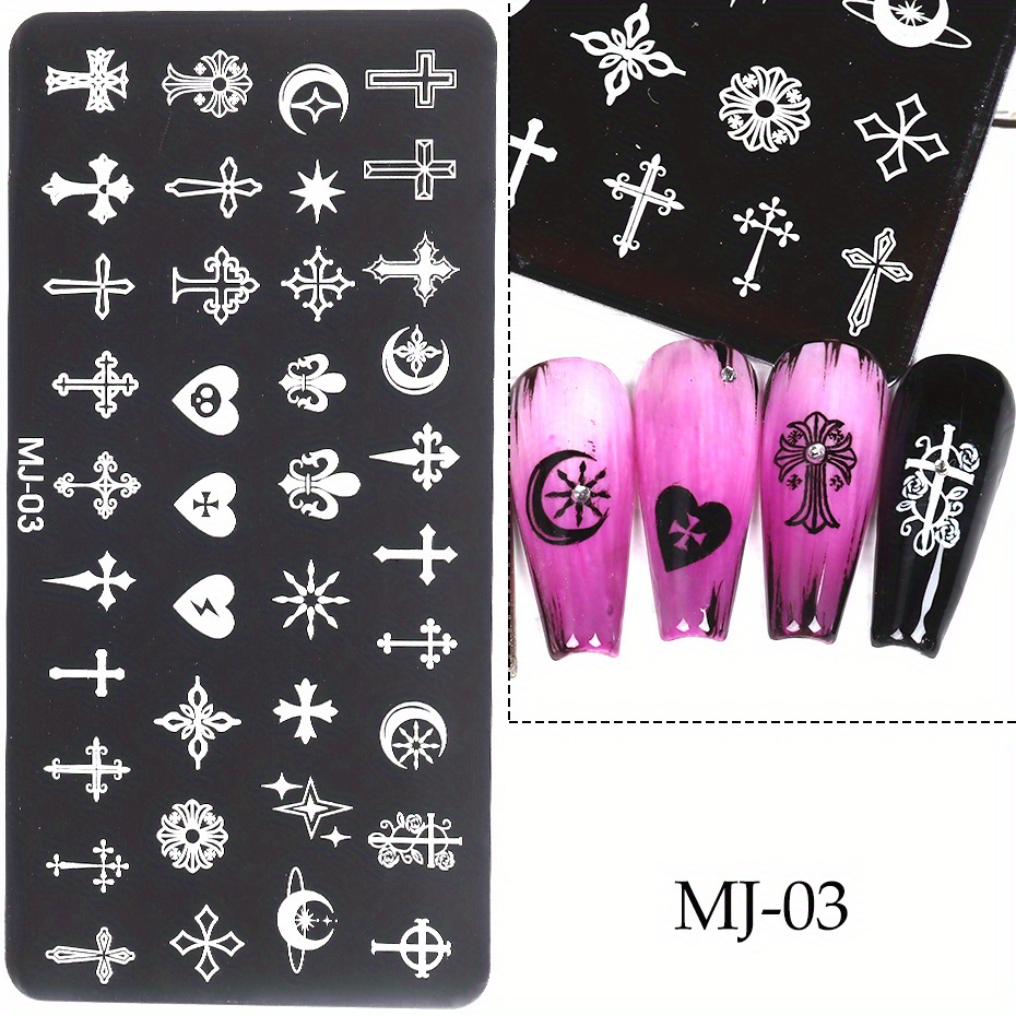 7 Sheets French Line Nails Art Stamping Plate Geometrical Wave Line Drawing  Templates Flower Love Lace Stamp Mold Manicure Valentine's Day Design