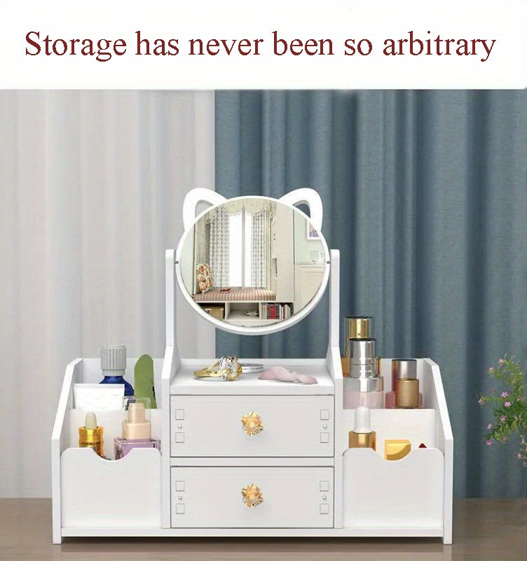 1pc Makeup Organizer With Drawers, Countertop Cosmetic Storage Box, Makeup  Organizer Storage Box, Cute Bedroom Bathroom Organizer Drawers Countertop  For Women And Girls
