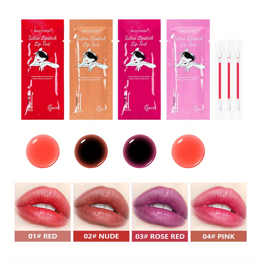 Cotton Swab Lipstick Velvet Matte Lipstick Easy Coloring Long Lasting