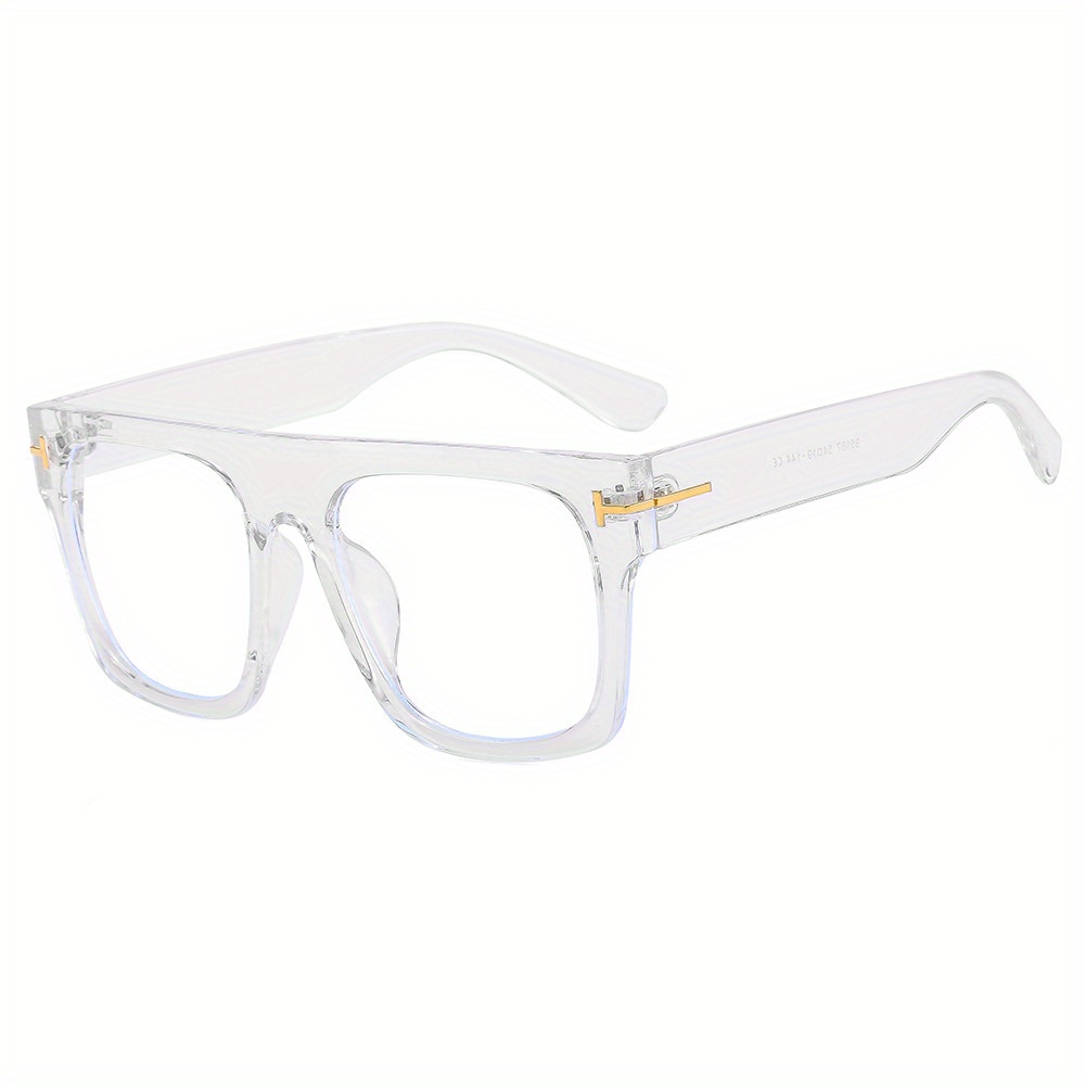 Men's Square Flat Mirror Myopia Glasses Anti Light PC Spectacles