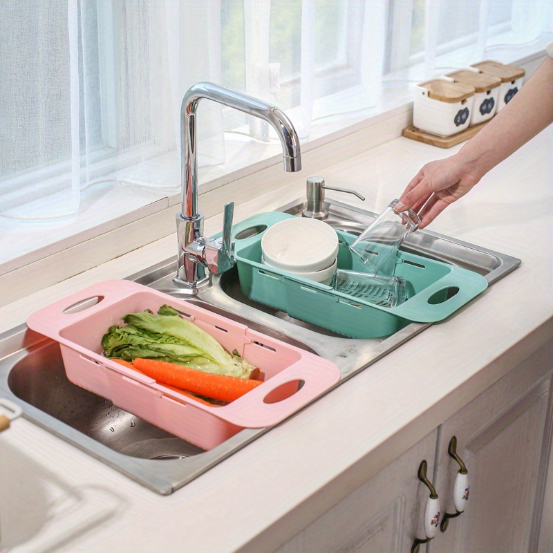 Extend Kitchen Sink Drain Basket Adjustable Sink Colander - Temu